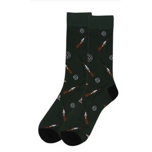 Geese Hunting Theme One Pair Men's Fun Novelty Crew Socks